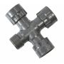 PVC Kreuz-Stück 1" mit 3 Überwürfen und 0-Ringen