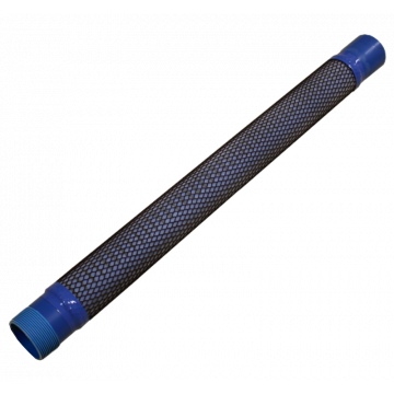 Gewebefilter PVC-U DN80 (3") x 1000mm Rohrgewinde Tressenweite T12 (0,21mm)